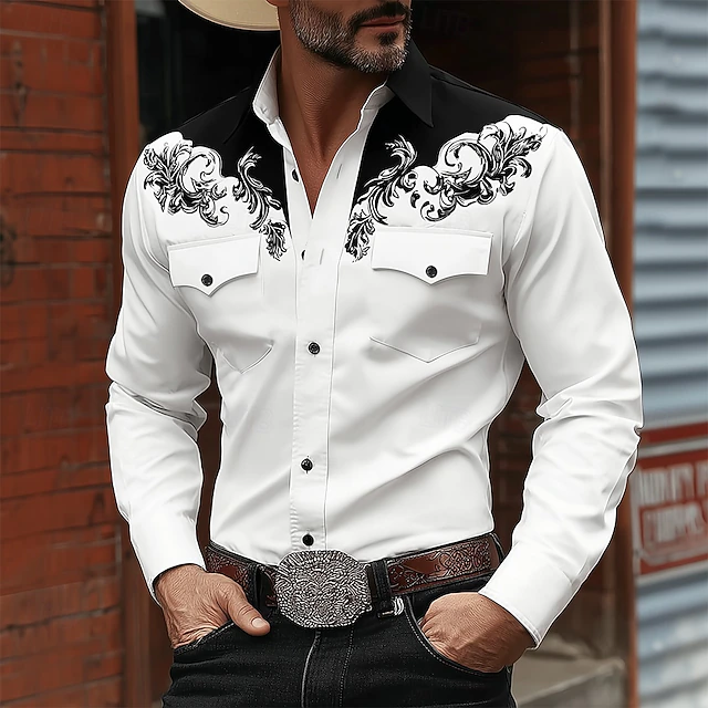 Harlan | Koszula z Długim Rękawem w Stylu Western