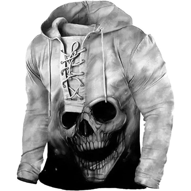 Cole | Halloween Hoodie z czaszką i sznurkiem