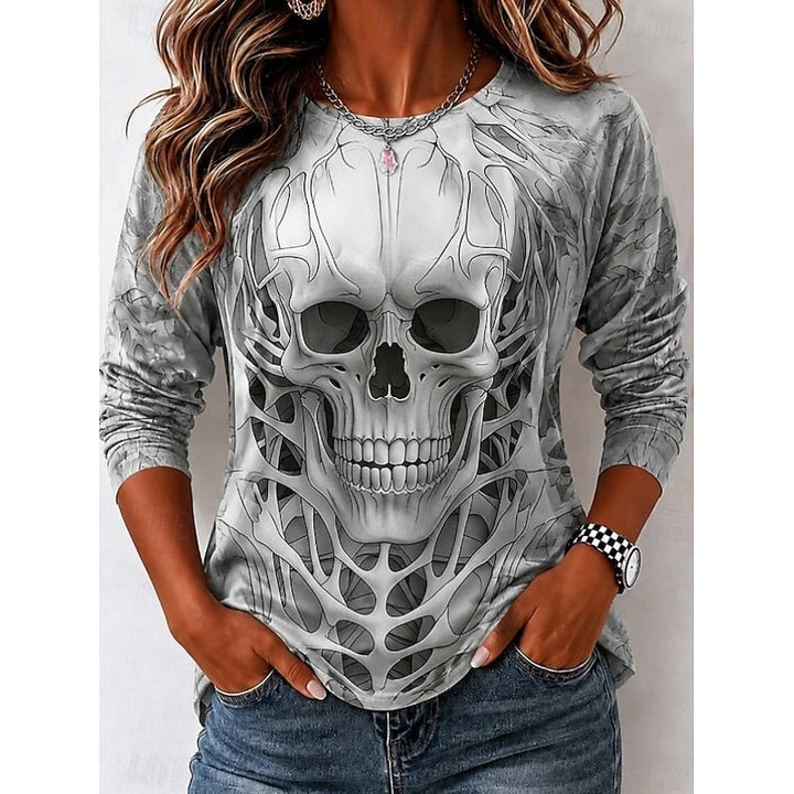 Selene | Halloween Czaszka Długi Rękaw Top