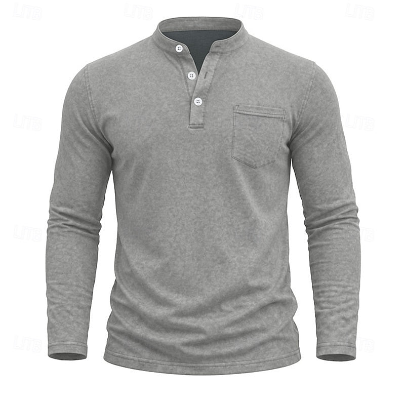 Weston | Klasyczna koszula Henley z długim rękawem