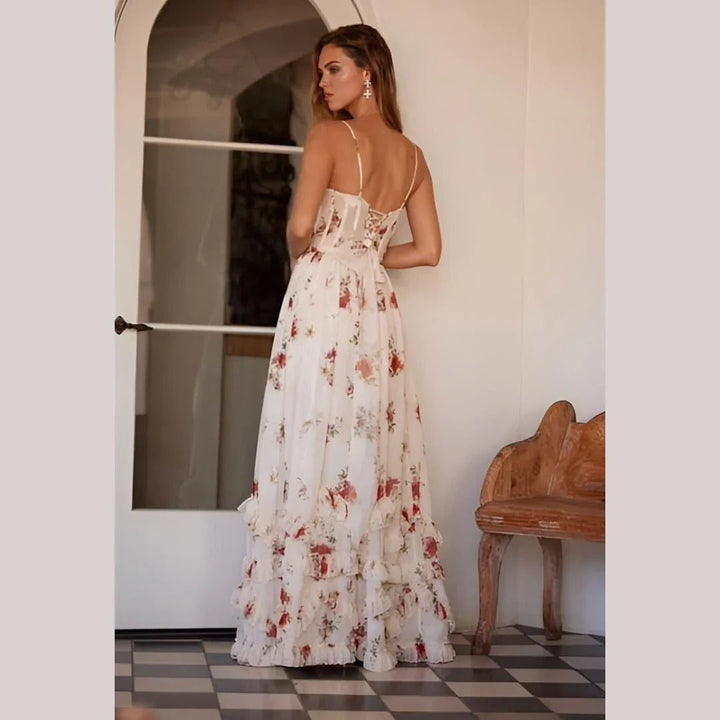 Zoey | Elegancka Kwiatowa Sukienka Bez Rękawów