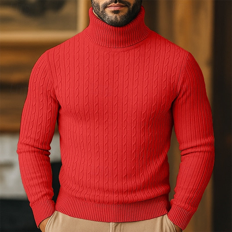 Rupert | Sweter z golfem w sploty
