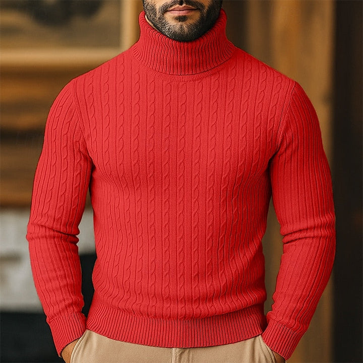 Rupert | Sweter z golfem w sploty