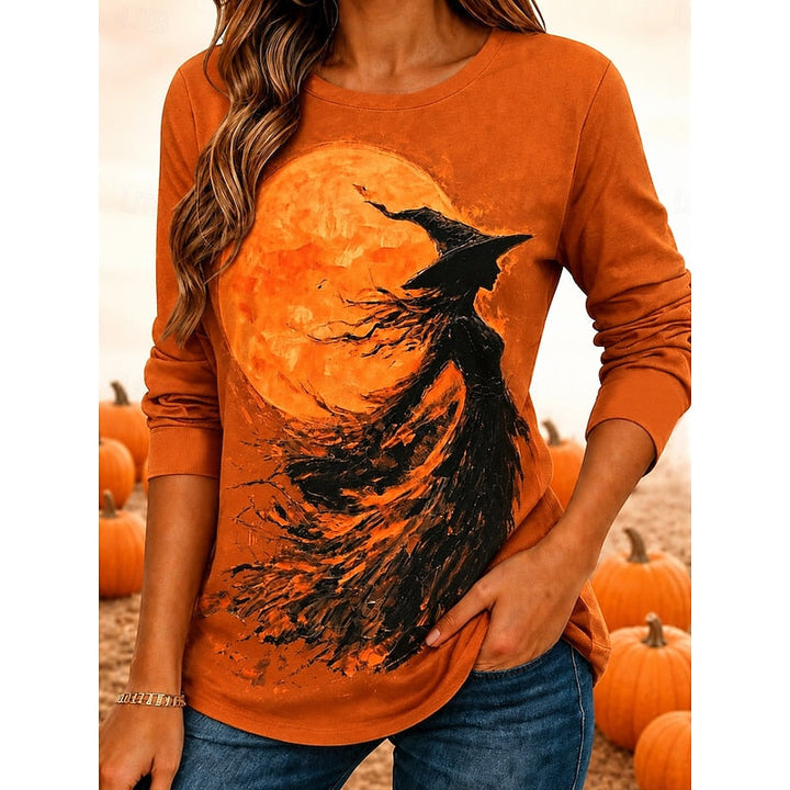 Fern | Graficzny top z długim rękawem na Halloween
