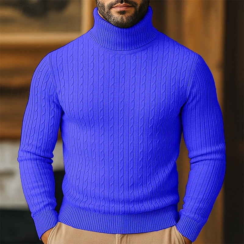 Rupert | Sweter z golfem w sploty