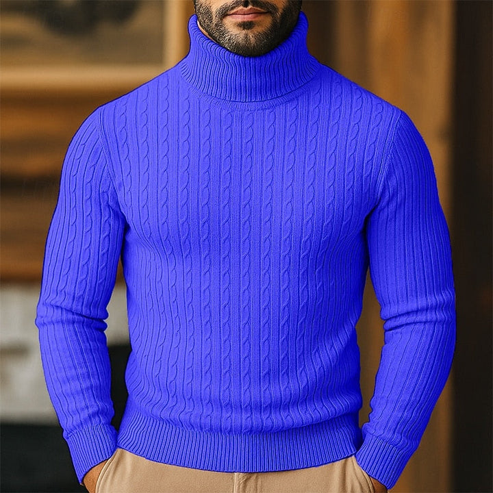 Rupert | Sweter z golfem w sploty
