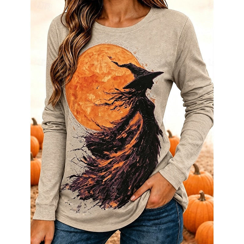 Fern | Graficzny top z długim rękawem na Halloween