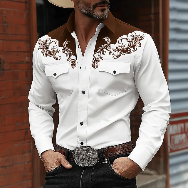 Harlan | Koszula z Długim Rękawem w Stylu Western