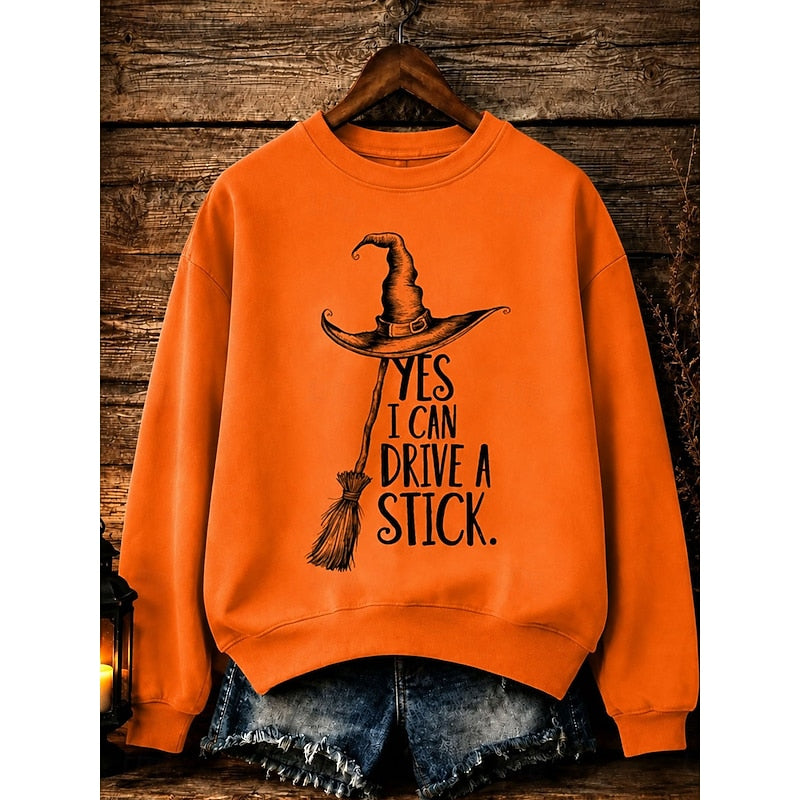 Quinn | Halloweenowa Bluza z Grafiką Czarownicy