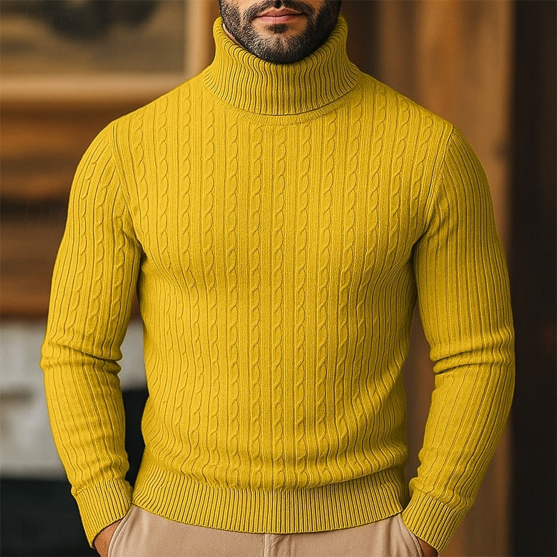 Rupert | Sweter z golfem w sploty