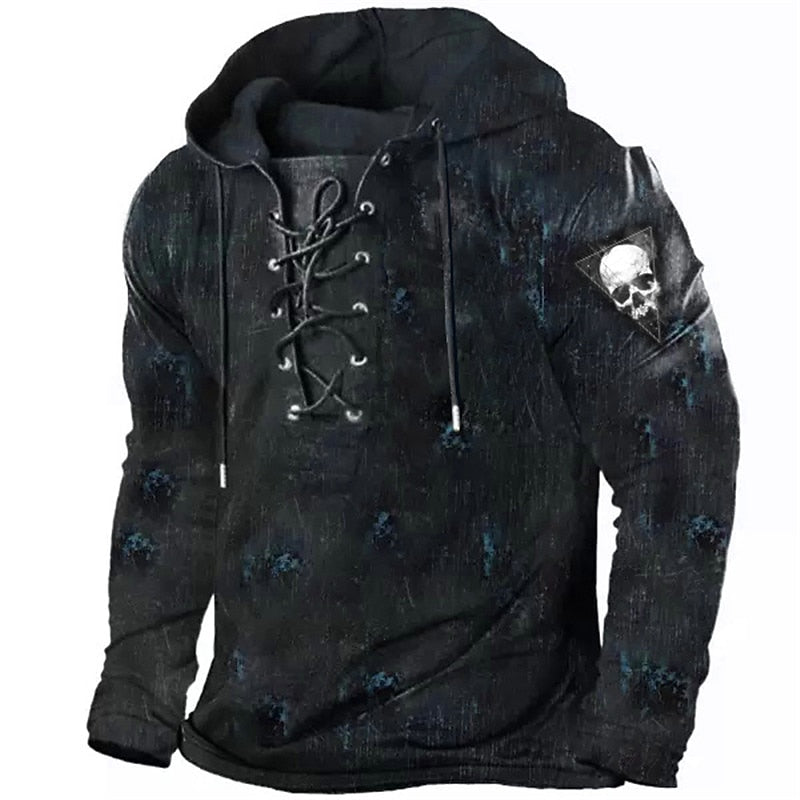 Cole | Halloween Hoodie z czaszką i sznurkiem