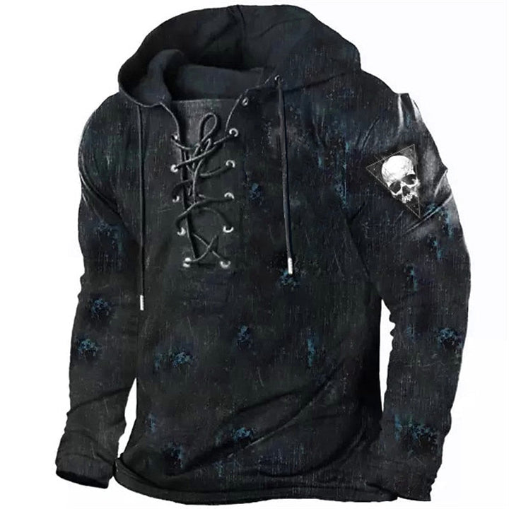 Cole | Halloween Hoodie z czaszką i sznurkiem